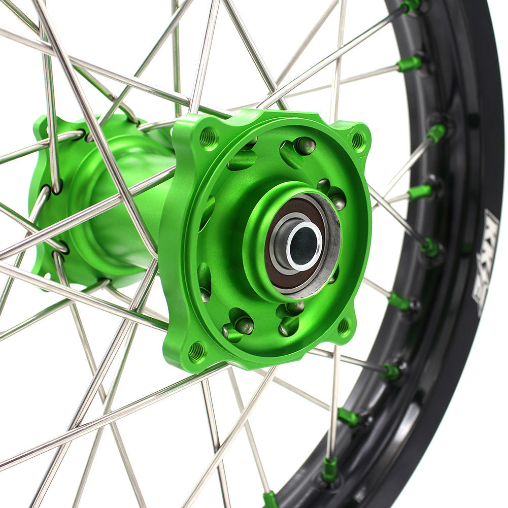 KKE 19" 16" For KAWASAKI KX85 KX80 KX100 KLX140/L Big Kid's Wheels Rim Green Hub - Howling Moto