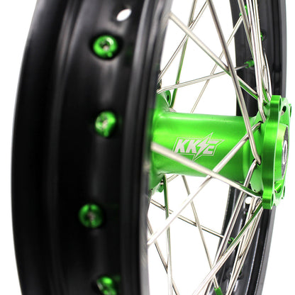 KKE 19" 16" For KAWASAKI KX85 KX80 KX100 KLX140/L Big Kid's Wheels Rim Green Hub - Howling Moto
