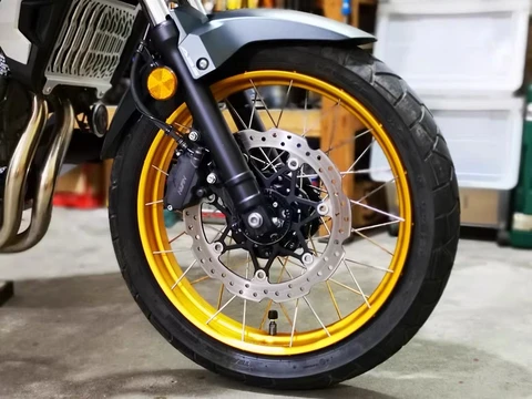 VMX 2.5*19 & 4.25*17 Tubeless Wheels Set Fit For Honda CB500X 2019-2021 Black Hub Gold Rim - Howling Moto