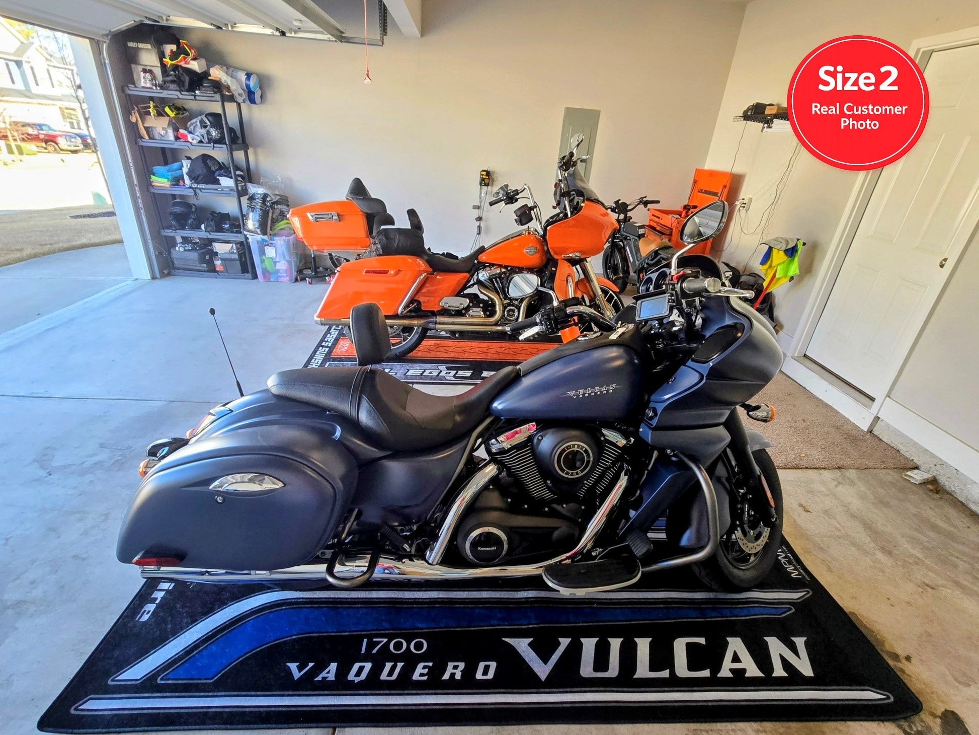 MPM Motorcycle Mat for Kawasaki Vulcan 1700 Vaquero - MM7429 - Howling Moto
