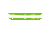 Onewheel Pint rail guards in lime color, protective adhesive body guards fitted on the skateboard for added durability.