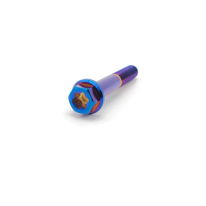 Titanium M6 bolts from Warp9Racing with 40mm length, showing threaded metal fasteners on a plain background.