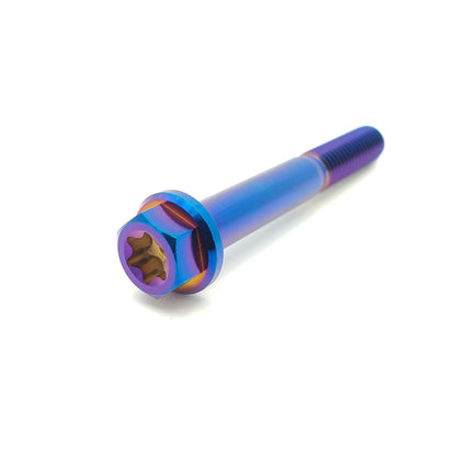 Set of four titanium M6 bolts from Warp9Racing with 45mm length and 4-thread design, shown on a plain background.