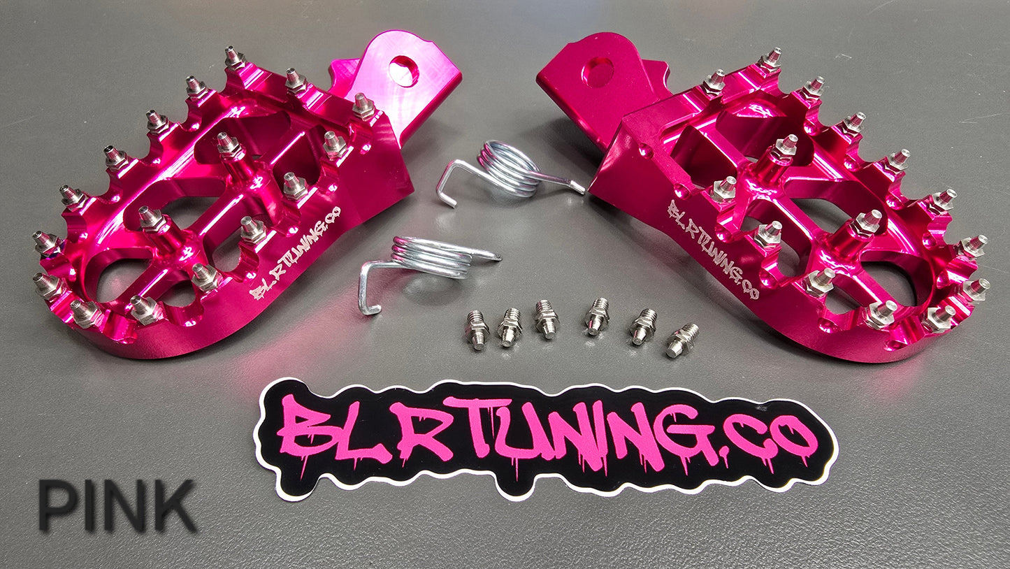 FOOT PEGS FOR STRIKE SHADOW 48v 60v 72v 2026 MODELS BILLET ALUMINUM WITH STAINLESS STEEL TEETH BY BLR TUNING