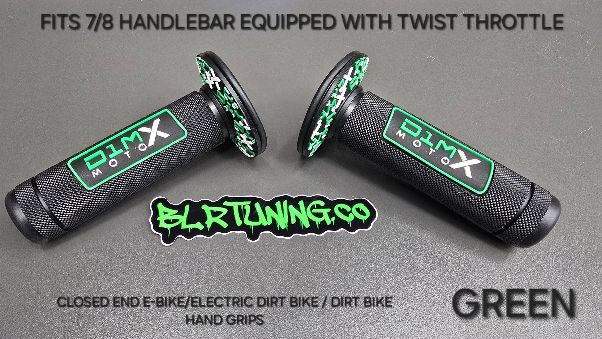 D1M MOTO X HAND GRIPS CLOSED END - FITS 7/8 BARS - FITS ELECTRIC DIRT BIKES - E-BIKES - DIRT BIKE - PIT BIKES - Howling Moto