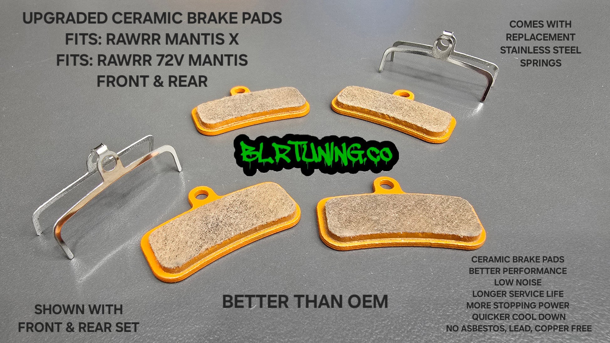 CERAMIC BRAKE PADS UPGRADE FOR RAWRR MANTIS X AND 72V MANTIS - Howling Moto