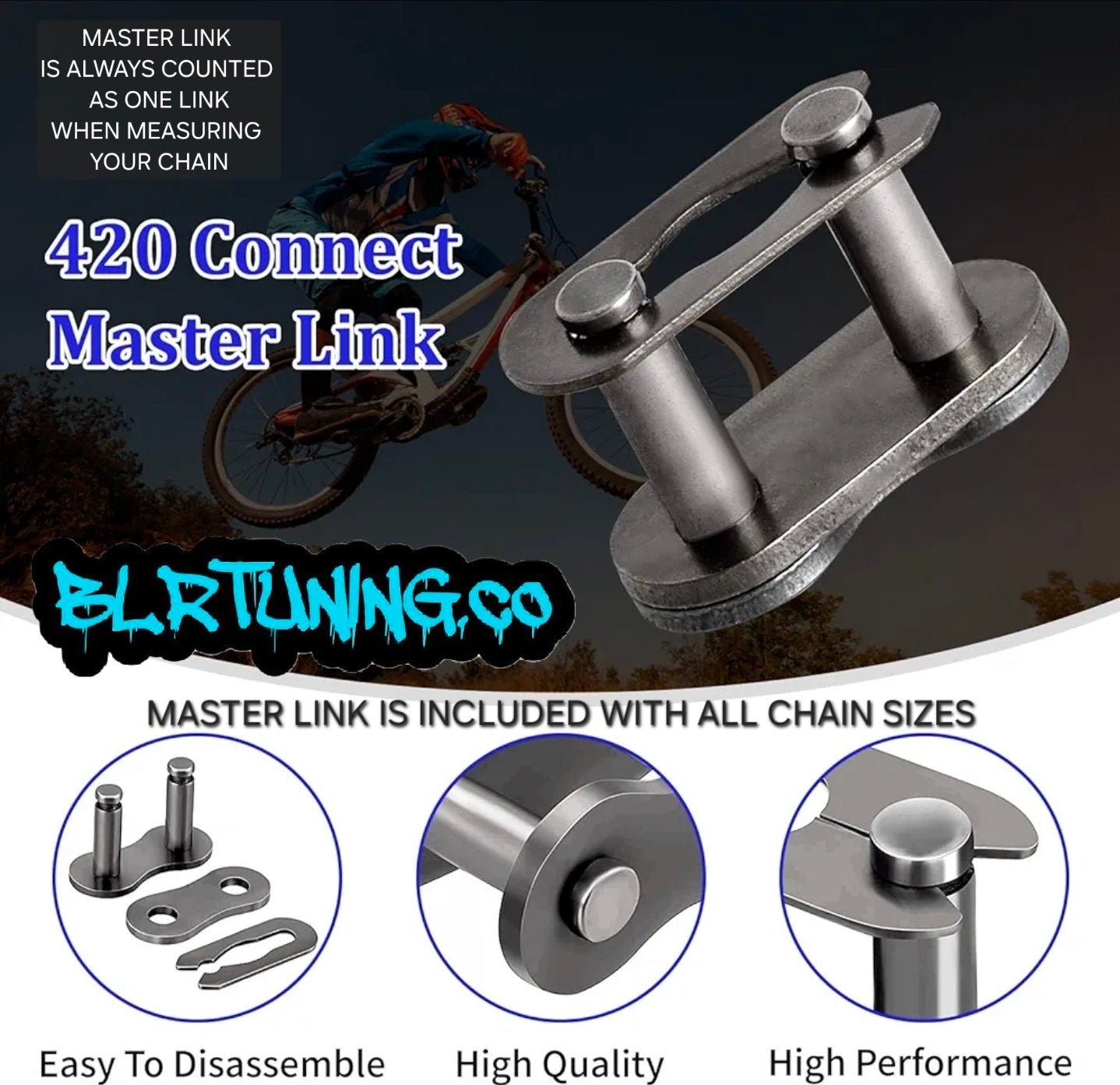 420 Motorcycle Chain Fits Small Bore Motorcycles - Electric Dirt Bikes - ATVs - and Dirt Bikes - Howling Moto