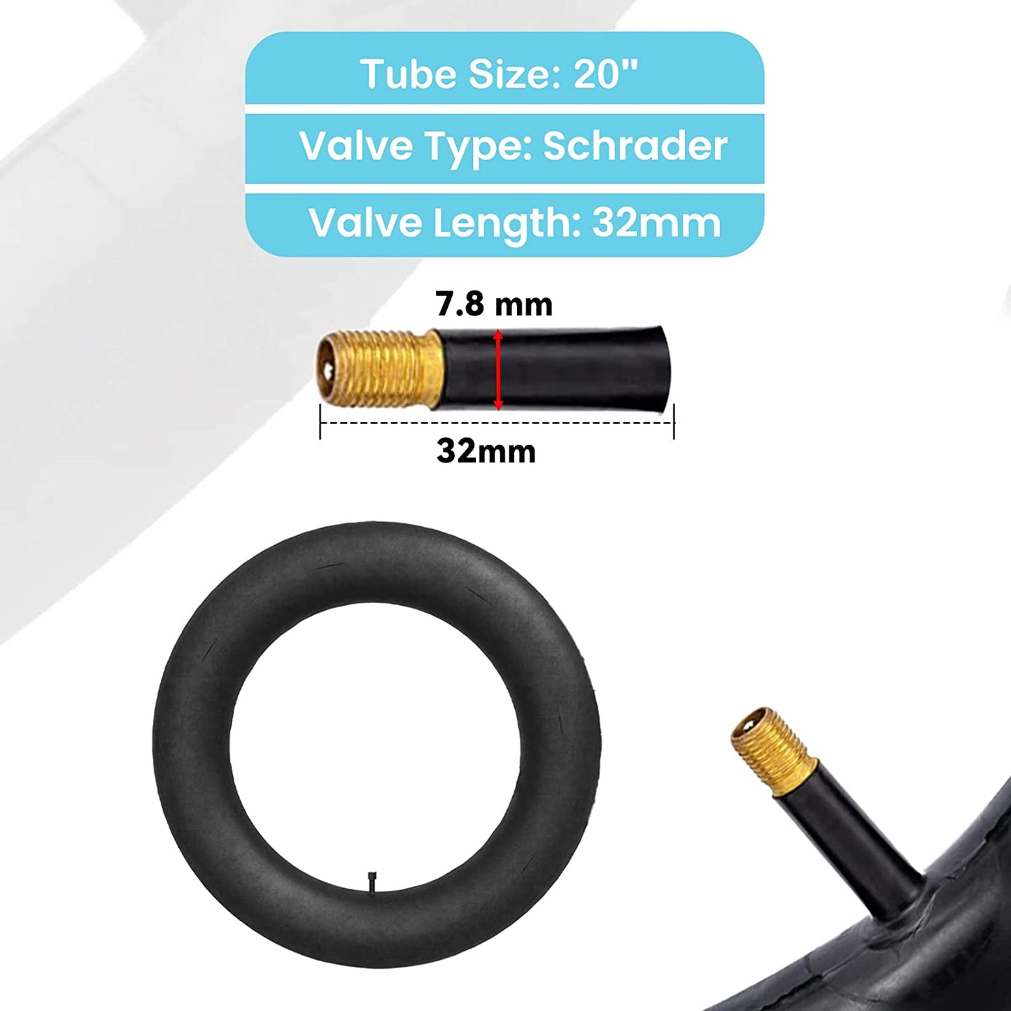 Hycline Raider fat bike and e-bike tire with tube and air nozzle, rugged off-road tire suitable for electric bicycles.