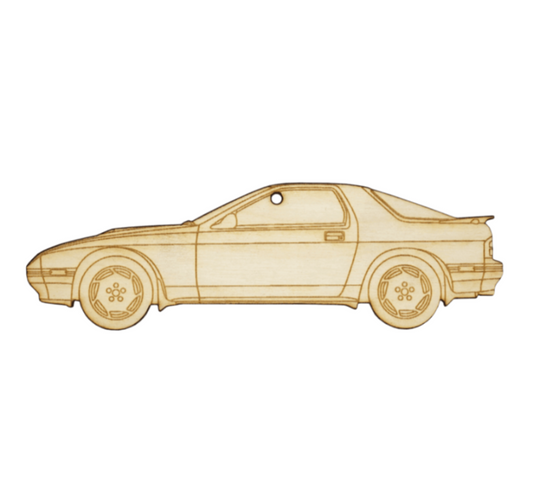 ZSPEC Laser-Engraved Wood Ornament, Style: Mazda RX-7 FC, Birch - Howling Moto
