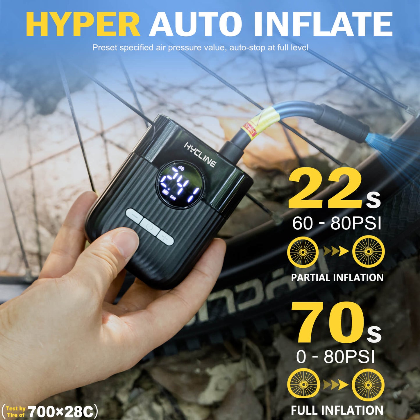 Hycline Mini Electric Bike Pump - Howling Moto