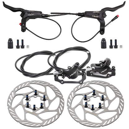 Hycline NUTT electric bicycle hydraulic disc brake kit with 2-pin power-off system and durable brake components.