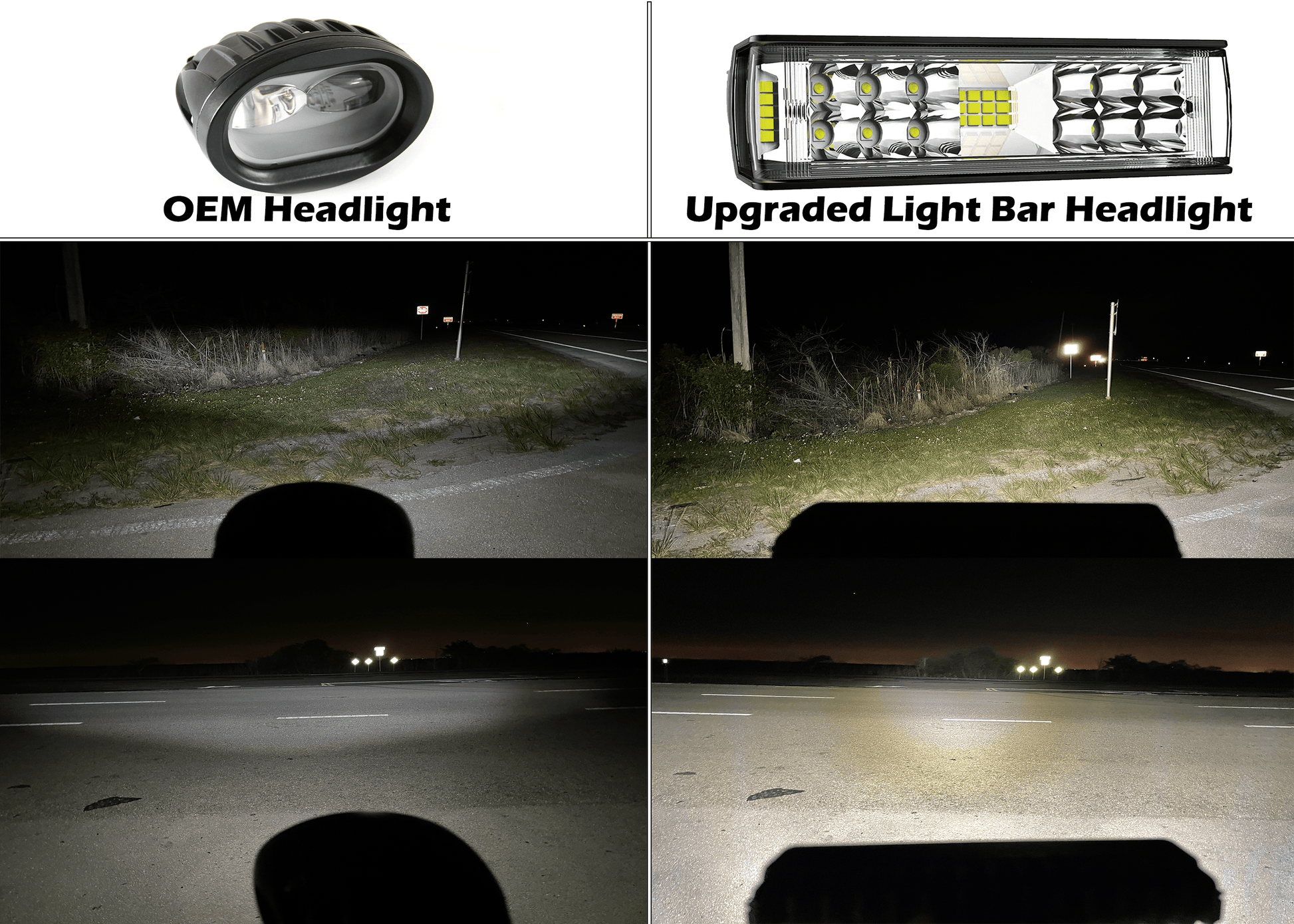 GritShift Blinder LED Light Bar Headlight - Howling Moto