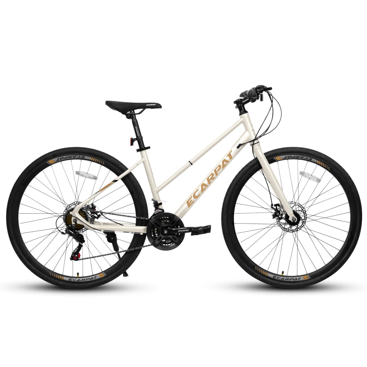 Hycline Ecarpat Velostride bicycle tire 700×35C with black rubber tread and sidewalls, designed for road cycling.