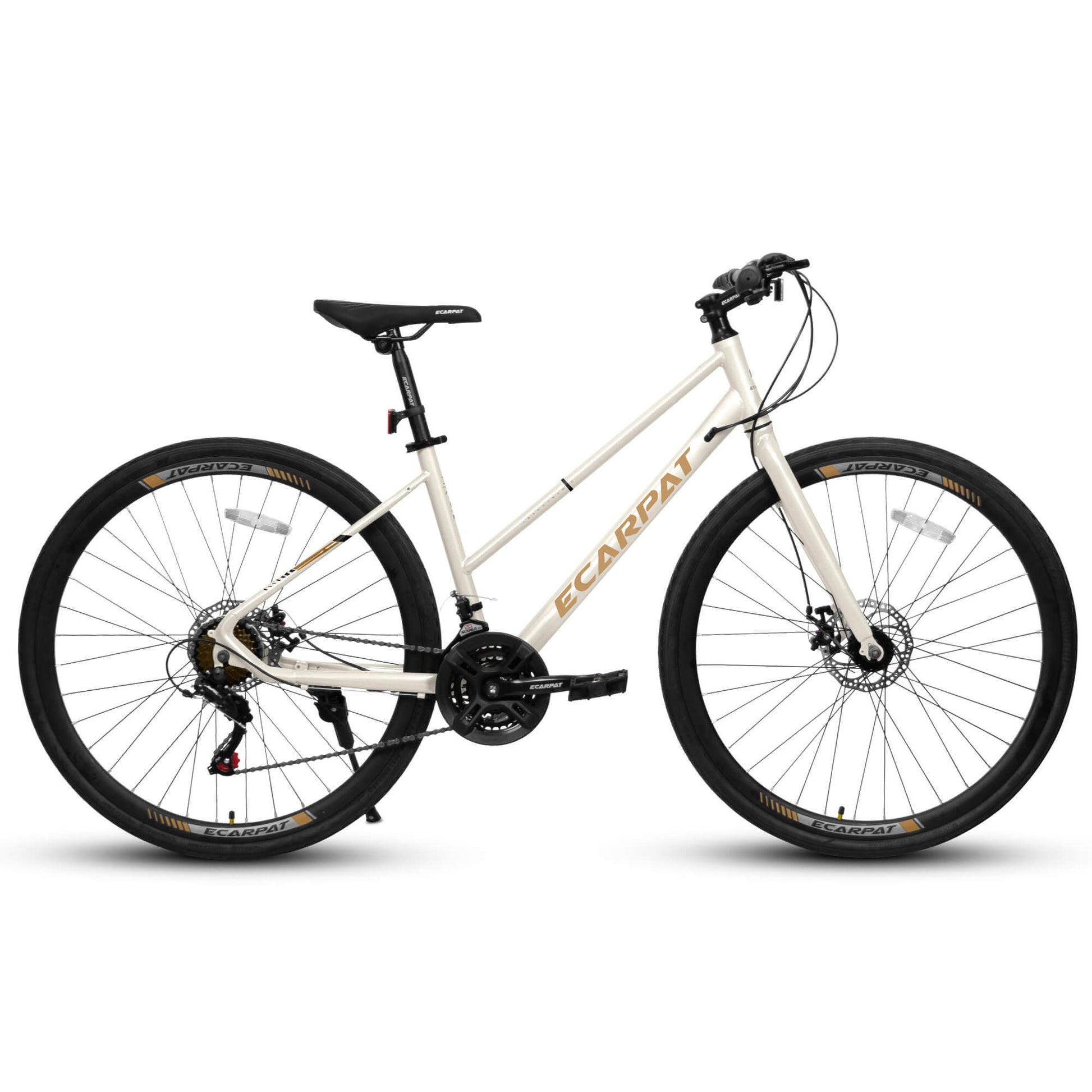 Hycline Ecarpat Velostride bicycle tire 700×35C with black rubber tread and sidewalls, designed for road cycling.