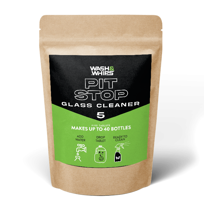 WASH&WHIPS Pit Stop Glass Cleaner / All Surface Cleaner Refill Tablets (Makes 5 Gallons) - Howling Moto
