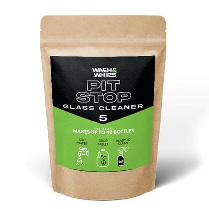 WASH&WHIPS Pit Stop Glass Cleaner / All Surface Cleaner Refill Tablets (Makes 5 Gallons) - Howling Moto
