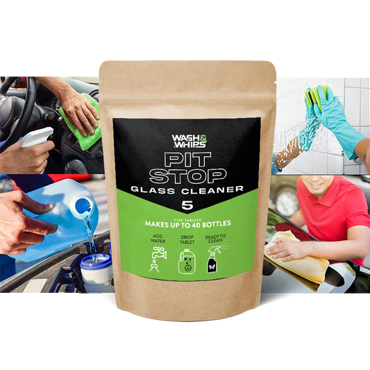 WASH&WHIPS Pit Stop Glass Cleaner / All Surface Cleaner Refill Tablets (Makes 5 Gallons) - Howling Moto