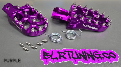 FOOT PEGS FOR STRIKE SHADOW 48v 60v 72v 2026 MODELS BILLET ALUMINUM WITH STAINLESS STEEL TEETH BY BLR TUNING