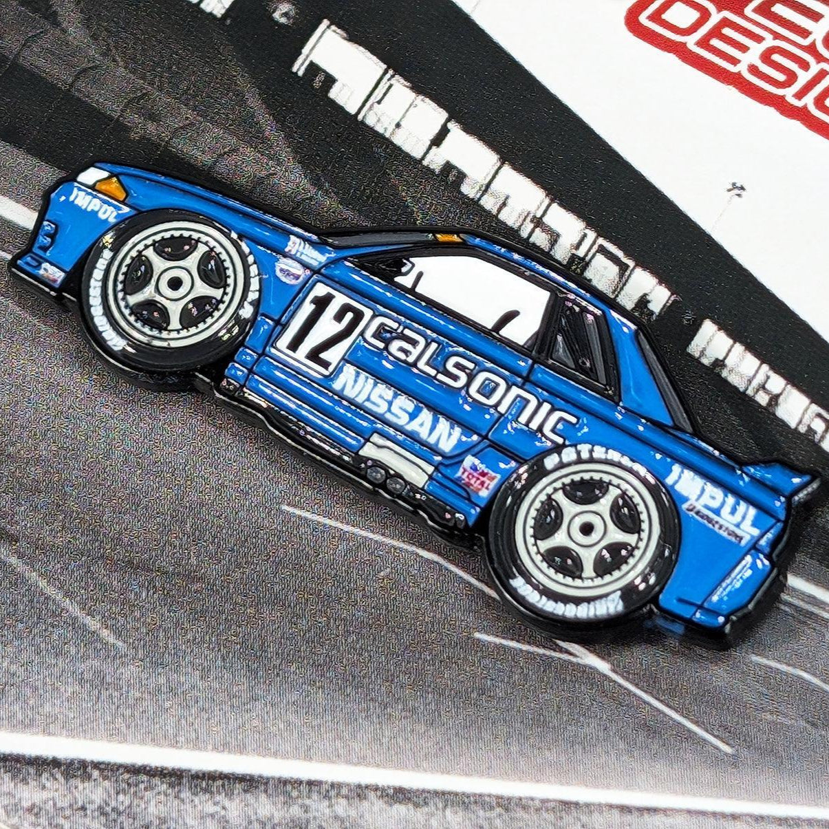 ZSPEC Collector Lapel / Hat Pin - R32 GT-R Calsonic Race Car Homage - Howling Moto