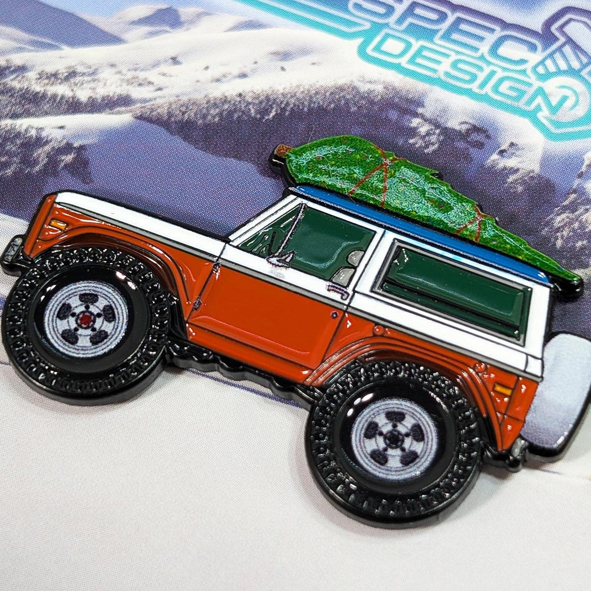 ZSPEC Collector Lapel / Hat Pin - Bronco 4WD Holiday Edition - Howling Moto