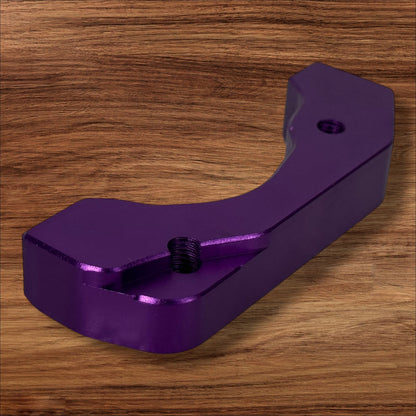 Electro & Co ETM RTR anodized brake brackets front and rear set in black, red, blue, green, and purple for motorcycle braking systems.