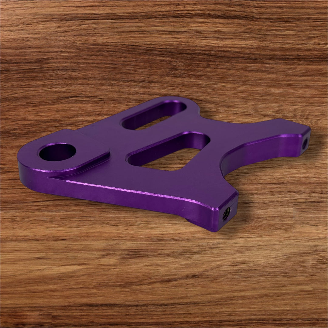 Electro & Co ETM RTR anodized brake brackets set with front and rear brackets in black, red, blue, green, and purple colors.