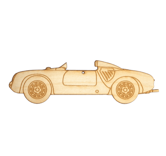 ZSPEC Laser-Engraved Birch Ornament, Style: Porsche 550 Speedster, ~5-inch Wide - Howling Moto