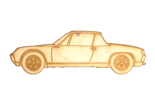 ZSPEC Laser-Engraved Birch Ornament, Style: Porsche 914, ~5-inch Wide - Howling Moto