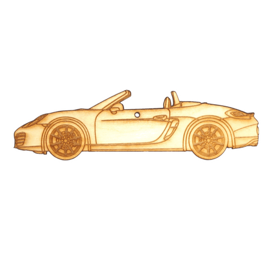ZSPEC Laser-Engraved Birch Ornament, Style: Porsche Boxster S, ~5-inch Wide - Howling Moto
