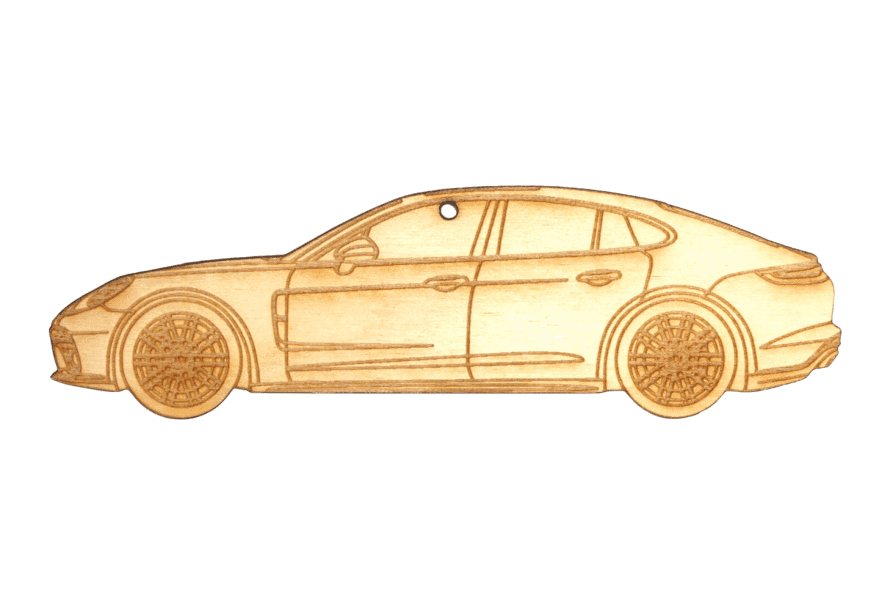 ZSPEC Laser-Engraved Birch Ornament, Style: Porsche Panamerica, ~5-inch Wide - Howling Moto