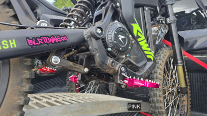 FOOT PEGS FOR RAWRR MANTIS X AND MANTIS X PRO BILLET ALUMINUM WITH STAINLESS STEEL TEETH BY BLR TUNING - Howling Moto