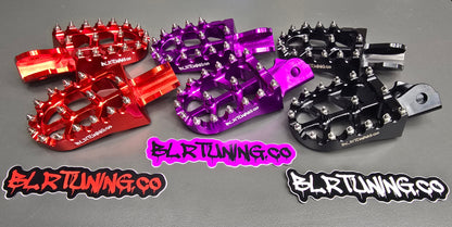 FOOT PEGS FOR STRIKE SHADOW 48v 60v 72v 2026 MODELS BILLET ALUMINUM WITH STAINLESS STEEL TEETH BY BLR TUNING