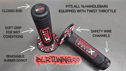 D1M MOTO X HAND GRIPS CLOSED END - FITS 7/8 BARS - FITS ELECTRIC DIRT BIKES - E-BIKES - DIRT BIKE - PIT BIKES - Howling Moto