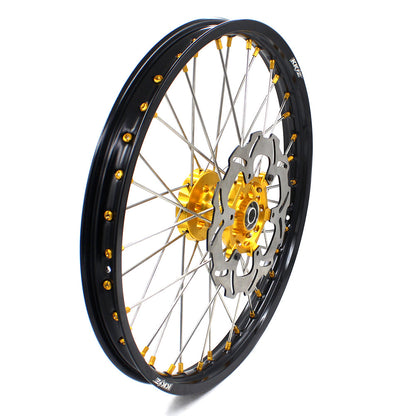KKE 21 & 19 MX Dirt Bike Rims For SUZUKI RM125 2001-2007 RM250 2008 Gold Nipple - Howling Moto