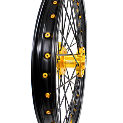 KKE 21 & 18 Enduro Wheels For SUZUKI RM125 RM250 1996-2000 Gold Black - Howling Moto