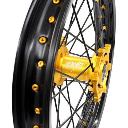 KKE 21 & 18 Enduro Wheels For SUZUKI RM125 RM250 1996-2000 Gold Black - Howling Moto