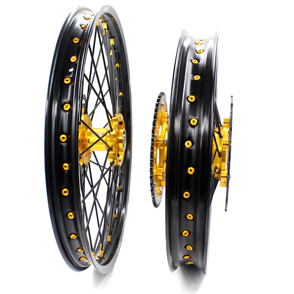 KKE 21 & 18 Enduro Wheels For SUZUKI RM125 RM250 1996-2000 Gold Black - Howling Moto