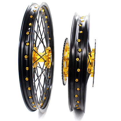 KKE 21 & 18 Enduro Wheels For SUZUKI RM125 RM250 1996-2000 Gold Black - Howling Moto