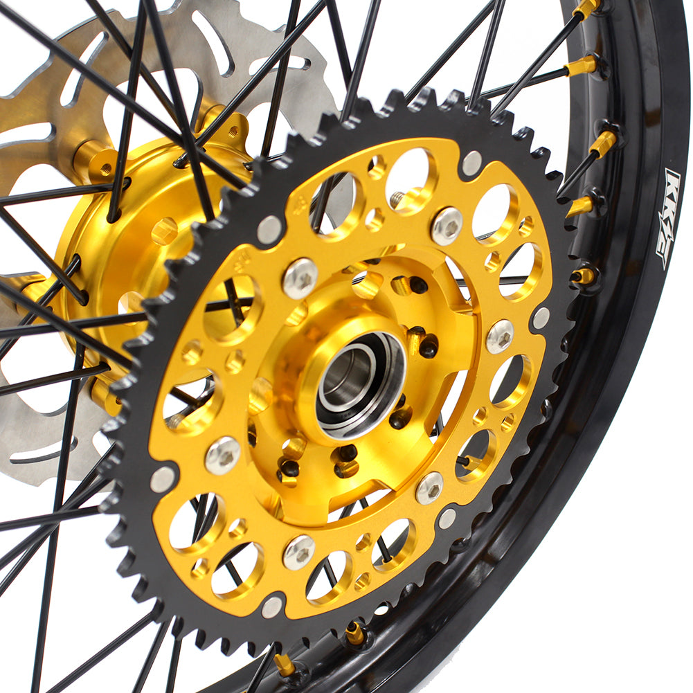 KKE 21 & 18 Enduro Wheels For SUZUKI RM125 RM250 1996-2000 Gold Black - Howling Moto