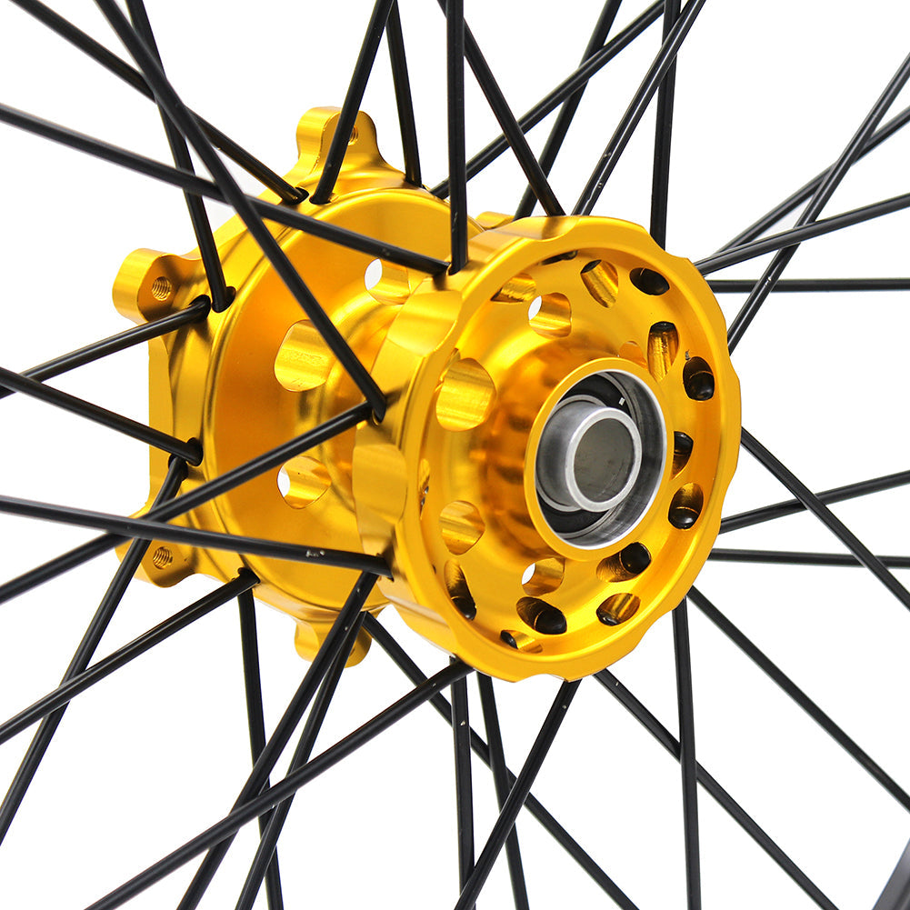 KKE 21 & 18 Enduro Wheels For SUZUKI RM125 RM250 1996-2000 Gold Black - Howling Moto
