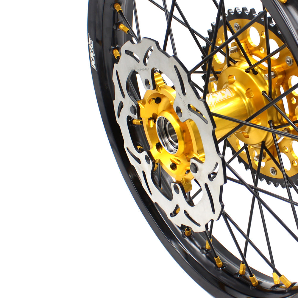 KKE 21 & 18 Enduro Wheels For SUZUKI RM125 RM250 1996-2000 Gold Black - Howling Moto
