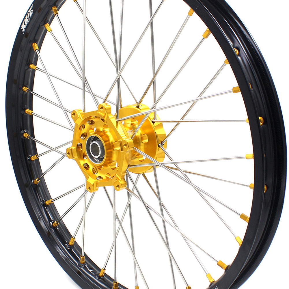 KKE 21 & 19 MX Dirt Bikes Rims For SUZUKI RM125 RM250 1996-2000 Gold Nipples - Howling Moto