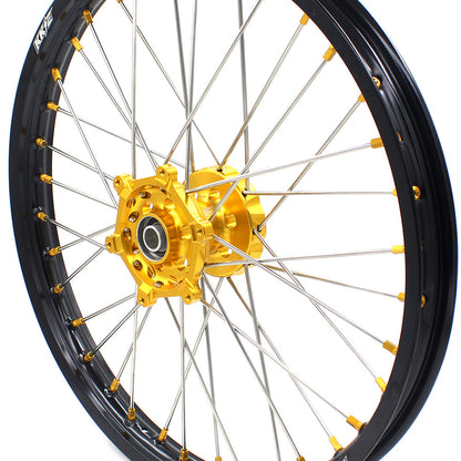 KKE 21 & 19 MX Dirt Bikes Rims For SUZUKI RM125 RM250 1996-2000 Gold Nipples - Howling Moto