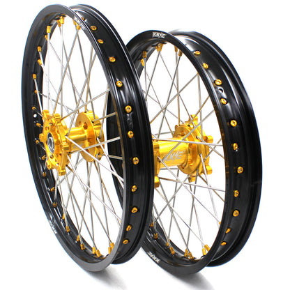 KKE 21 & 19 MX Dirt Bikes Rims For SUZUKI RM125 RM250 1996-2000 Gold Nipples - Howling Moto