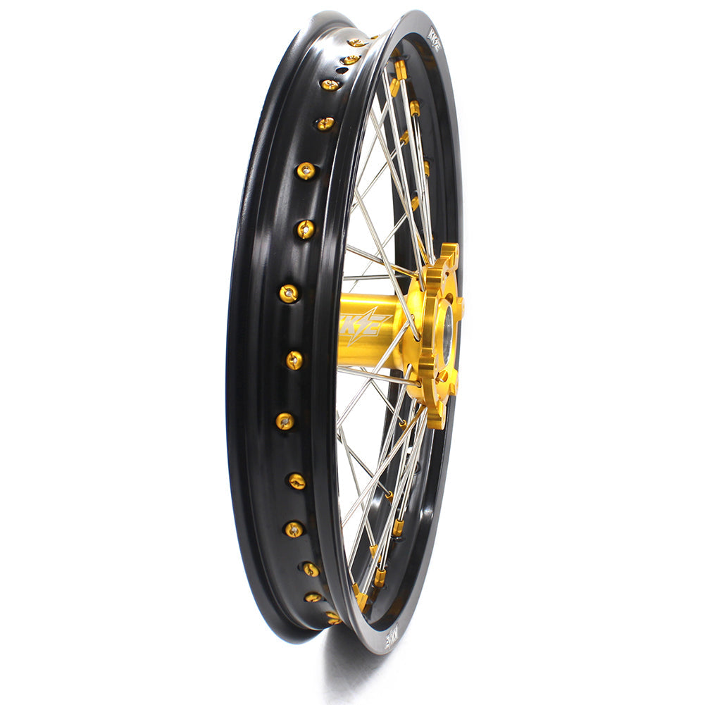 KKE 21 & 19 MX Dirt Bikes Rims For SUZUKI RM125 RM250 1996-2000 Gold Nipples - Howling Moto
