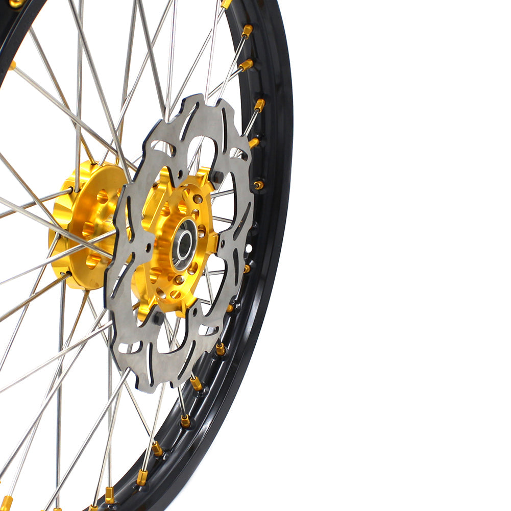 KKE 21 & 19 MX Dirt Bikes Rims For SUZUKI RM125 RM250 1996-2000 Gold Nipples - Howling Moto