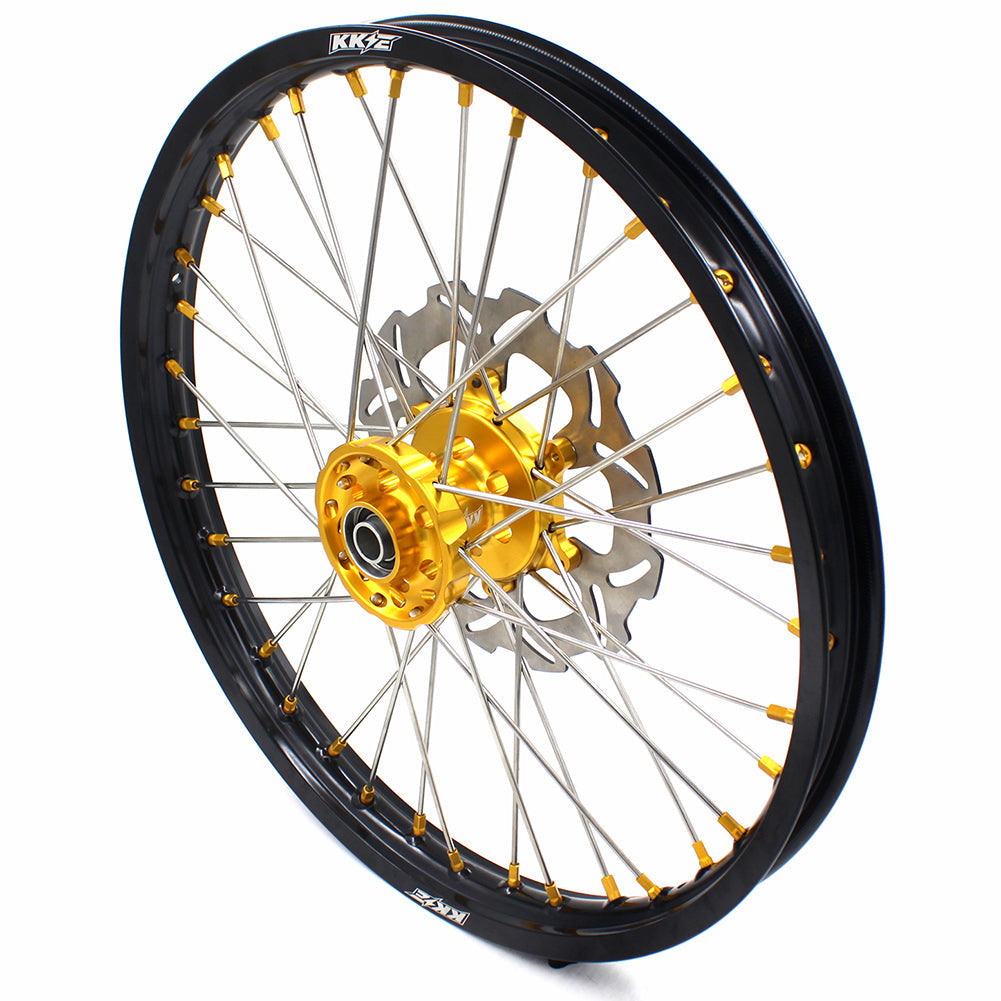 KKE 21 & 19 MX Dirt Bikes Rims For SUZUKI RM125 RM250 1996-2000 Gold Nipples - Howling Moto