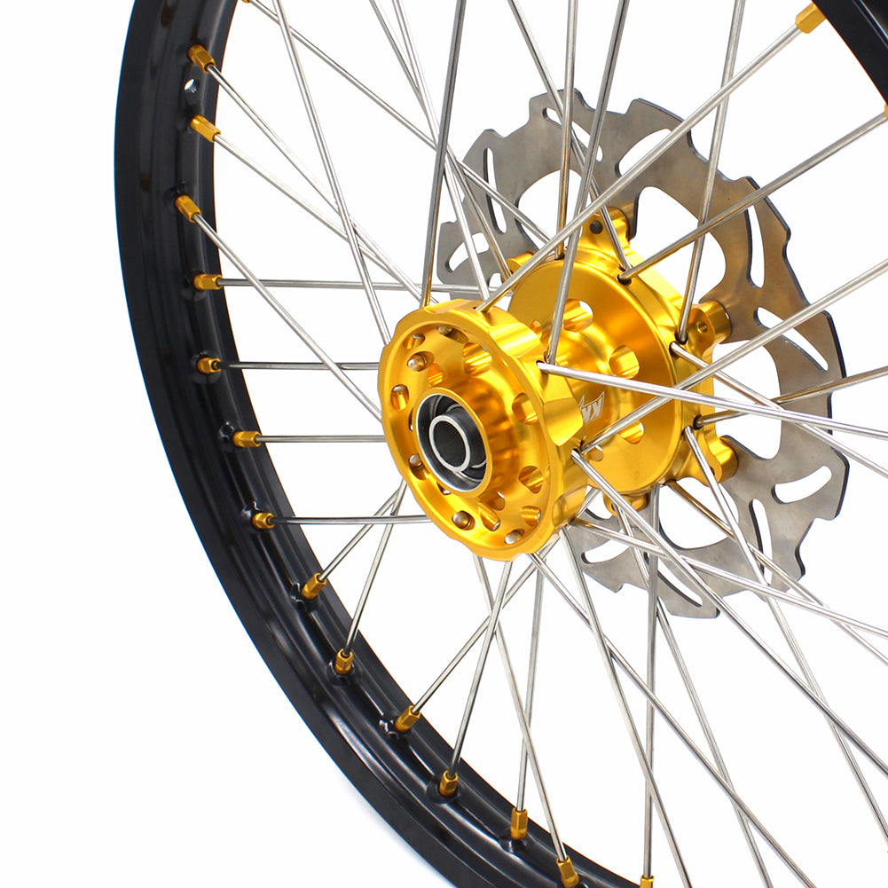 KKE 21 & 19 MX Dirt Bikes Rims For SUZUKI RM125 RM250 1996-2000 Gold Nipples - Howling Moto