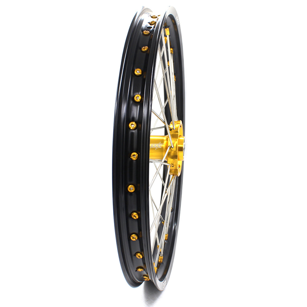 KKE 21 & 19 MX Dirt Bikes Rims For SUZUKI RM125 RM250 1996-2000 Gold Nipples - Howling Moto