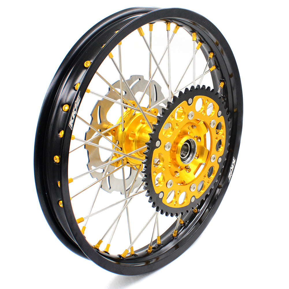 KKE 21 & 19 MX Dirt Bikes Rims For SUZUKI RM125 RM250 1996-2000 Gold Nipples - Howling Moto